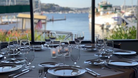 View of Lake Union from Dockside At Duke's restaurant