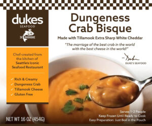 Duke's Seafood frozen dungeness crab bisque chowder