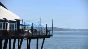 Duke's Seafood Tacoma Ruston Way restaurant with deck over water